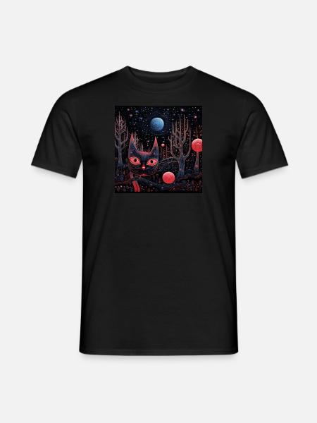 Black Cat Wonderland 7 - Men's T-Shirt - black