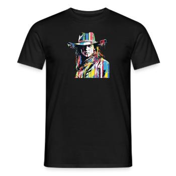 American Woman Western Country Tradition Culture - Men's T-Shirt - black - Front - AI Model Male 178 light (178cm)