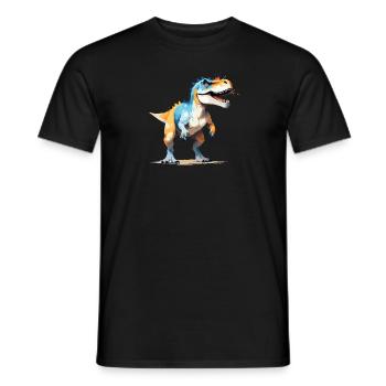 Dinosaurier Vektor Kunst mit lebendiger Illustration - Männer T-Shirt - Schwarz - Vorne - AI Model Male 178 light (178cm)