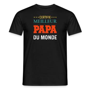 Certified Best Dad in the World - Men's T-Shirt - black - Front - AI Model Male 178 light (178cm)