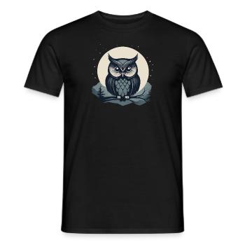 Owl - Men's T-Shirt - black - Front - AI Model Male 178 light (178cm)