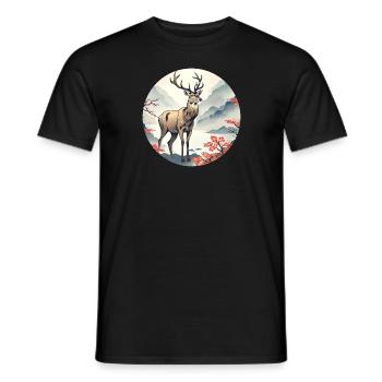Ein majestätischer Hirsch - Männer T-Shirt - Schwarz - Vorne - AI Model Male 178 light (178cm)