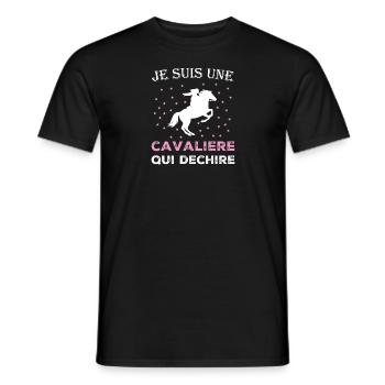 Je suis une cavalière qui déchire - T-shirt homme - noir - Devant - AI Model Male 178 light (178cm)