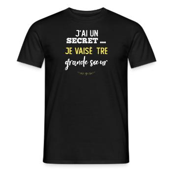I have a secret, I'm going to be a big sister - Men's T-Shirt - black - Front - AI Model Male 178 light (178cm)