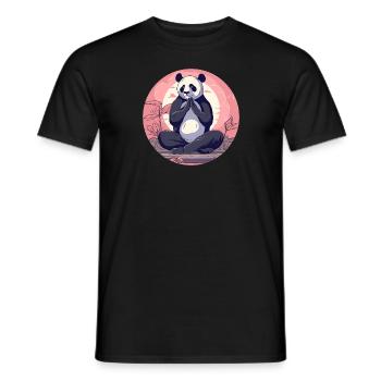 Un panda zen - T-shirt homme - noir - Devant - AI Model Male 178 light (178cm)