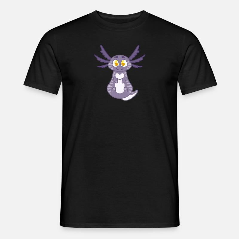 Cute Axolotl - Männer T-Shirt - Schwarz
