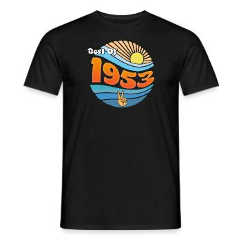 Millésime 1953 – 72 ans de souvenirs - T-shirt homme - noir - Devant - AI Model Male 178 light (178cm)