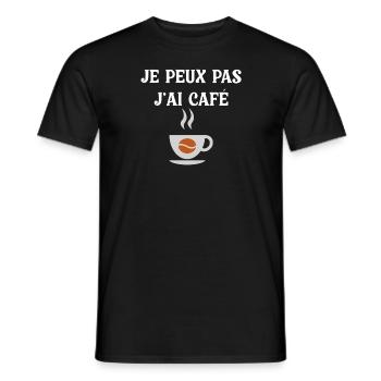 Je Peux Pas J'ai Café Barista - T-shirt homme - noir - Devant - AI Model Male 178 light (178cm)