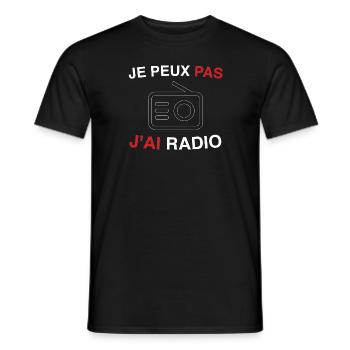 animateur je peux pas j'ai radio - T-shirt homme - noir - Devant - AI Model Male 178 light (178cm)
