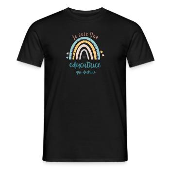 Ich bin ein Pädagoge, der rockt - Männer T-Shirt - Schwarz - Vorne - AI Model Male 178 light (178cm)