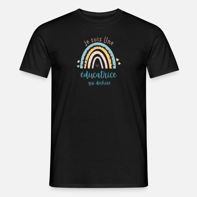 Ich bin ein Pädagoge, der rockt - Männer T-Shirt - Schwarz