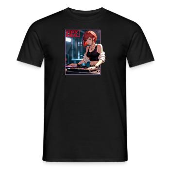 Hey DJ - Men's T-Shirt - black - Front - AI Model Male 178 light (178cm)