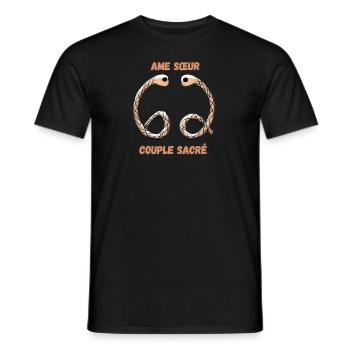 âme sœur - saint valentin - T-shirt homme - noir - Devant - AI Model Male 178 light (178cm)
