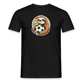 Fußball mit Faultier - Männer T-Shirt - Schwarz - Vorne - AI Model Male 178 light (178cm)