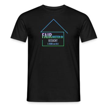 FairmieterIn gesucht - Männer T-Shirt - Schwarz - Vorne - AI Model Male 178 light (178cm)