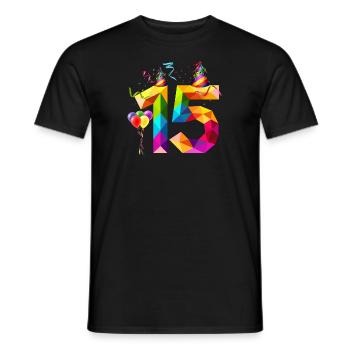 15TH BIRTHDAY - FIFTEEN - TEENAGER - TEEN TEEN - Men's T-Shirt - black - Front - AI Model Male 178 light (178cm)