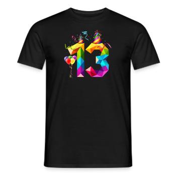 13TH BIRTHDAY - THIRTEEN - TEENAGER - TEEN TEEN - Men's T-Shirt - black - Front - AI Model Male 178 light (178cm)