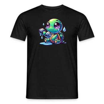 Struggle Mode: ON 🐢💪😢 - Fitness Edition - Men's T-Shirt - black - Front - AI Model Male 178 light (178cm)