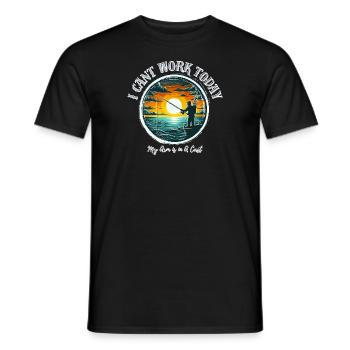 Better fishing than working - Men's T-Shirt - black - Front - AI Model Male 178 light (178cm)