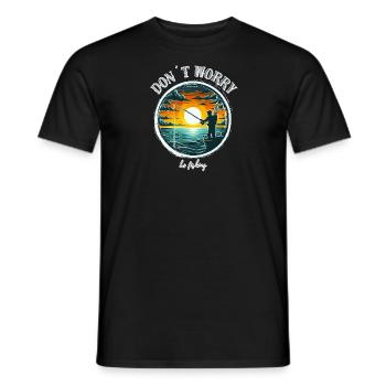 Don't Worry - Be Fishing - Men's T-Shirt - black - Front - AI Model Male 178 light (178cm)