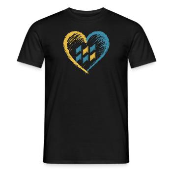 Schéma du syndrome de Down de l’anse cardiaque - T-shirt homme - noir - Devant - AI Model Male 178 light (178cm)