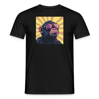 Casual cool monkey with sunglasses - Men's T-Shirt - black - Front - AI Model Male 178 light (178cm)