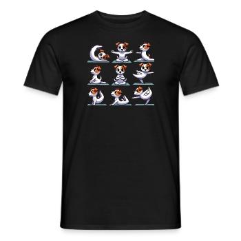 Jack Russell Terrier Yoga – Lustiges Hunde Design - Männer T-Shirt - Schwarz - Vorne - AI Model Male 178 light (178cm)