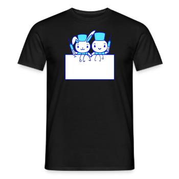 Bunny Bird Chick Doctor Seringue Équipe 2 Amis Équipage - T-shirt homme - noir - Devant - AI Model Male 178 light (178cm)