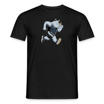 Energiegeladener Nashorn-Athlet - Männer T-Shirt - Schwarz - Vorne - AI Model Male 178 light (178cm)