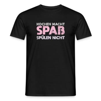 Kochen Macht Spaß, Spülen Nicht - Männer T-Shirt - Schwarz - Vorne - AI Model Male 178 light (178cm)