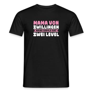 Mama Von Zwillingen - Männer T-Shirt - Schwarz - Vorne - AI Model Male 178 light (178cm)