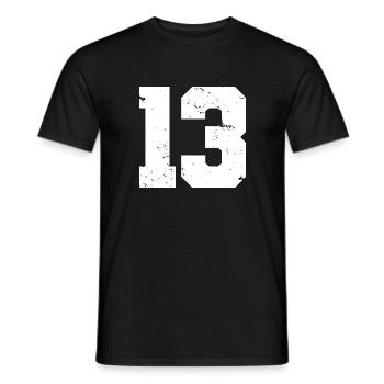 Cool Number 13 - 13 ans 13th Birthday Gift - T-shirt homme - noir - Devant - AI Model Male 178 light (178cm)