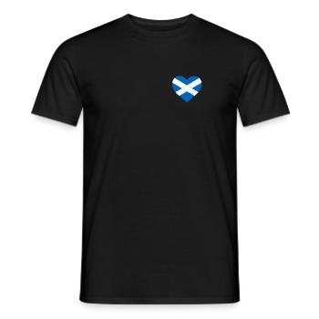 Drapeau de l'Ecosse T-shirt de coeur - chemise écossaise - T-shirt homme - noir - Devant - AI Model Male 178 light (178cm)