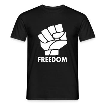 Freiheit - Männer T-Shirt - Schwarz - Vorne - AI Model Male 178 light (178cm)