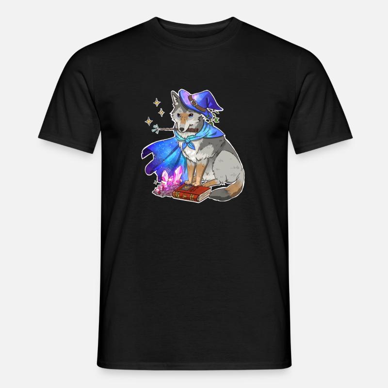 Magischer Wolf - Männer T-Shirt - Schwarz
