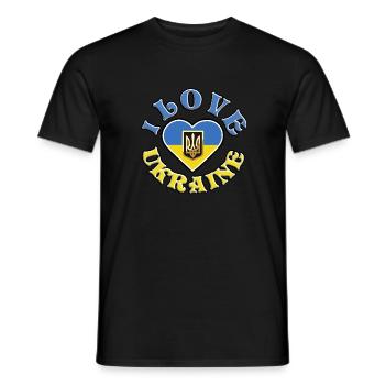 I love Ukraine, mit Flagge und Herz - Männer T-Shirt - Schwarz - Vorne - AI Model Male 178 light (178cm)