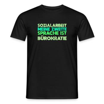 Sozialarbeit - Meine Zweite Sprache Ist Bürokratie - Männer T-Shirt - Schwarz - Vorne - AI Model Male 178 light (178cm)