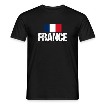 Français Français France - T-shirt homme - noir - Devant - AI Model Male 178 light (178cm)