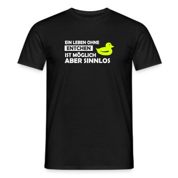 ein leben ohne entchen - Männer T-Shirt - Schwarz - Vorne - AI Model Male 178 light (178cm)