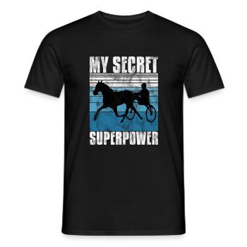 My Secret Superpower Trabrennen Trabreiter Sulky - Männer T-Shirt - Schwarz - Vorne - AI Model Male 178 light (178cm)