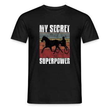 My Secret Superpower Trabrennen Trabreiter Sulky - Männer T-Shirt - Schwarz - Vorne - AI Model Male 178 light (178cm)