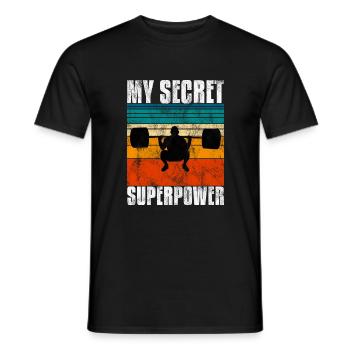 Musculation Superpuissance Bodybuilder Fitness Rétro - T-shirt homme - noir - Devant - AI Model Male 178 light (178cm)