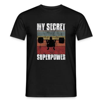 Bodybuilding Superpower Bodybuilder Fitness Retro - Männer T-Shirt - Schwarz - Vorne - AI Model Male 178 light (178cm)