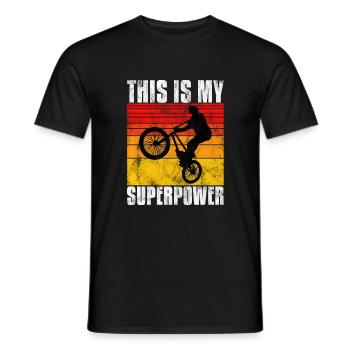 BMX is my superpower bike bike - Men's T-Shirt - black - Front - AI Model Male 178 light (178cm)