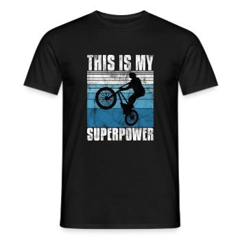 BMX is my superpower bike bike - Men's T-Shirt - black - Front - AI Model Male 178 light (178cm)