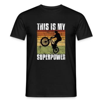 BMX is my Superpower Bike Bike - Men's T-Shirt - black - Front - AI Model Male 178 light (178cm)