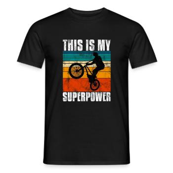BMX is my Superpower Bike Bike - Men's T-Shirt - black - Front - AI Model Male 178 light (178cm)