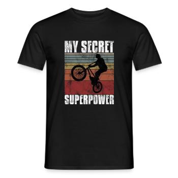 Le BMX est mon cadeau secret de bicyclette de roue de superpuissance - T-shirt homme - noir - Devant - AI Model Male 178 light (178cm)