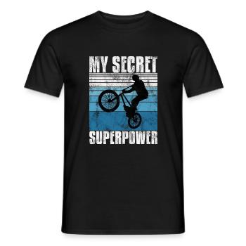 Le BMX est mon cadeau secret de bicyclette de roue de superpuissance - T-shirt homme - noir - Devant - AI Model Male 178 light (178cm)