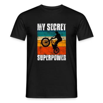 Le BMX est mon cadeau secret de bicyclette de roue de superpuissance - T-shirt homme - noir - Devant - AI Model Male 178 light (178cm)